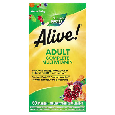 Alive Adult Daily Energy Complete Multivitamin Tablets 60 ct (Pack Of 2)