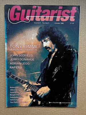 BLACK SABBATH GUITARIST MAGAZINE OCTOBER 1986 - TONY IOMMI COVER WITH MORE INSID