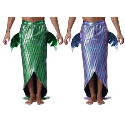 US Mens Cosplay Dance Skirt Rave Mermaid Costume Show Outfits Party Halloween