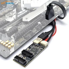 19pin to Type E + 19Pin Motherboard 1 to 2 Splitter USB 3.2 GEN 1 Hub Adapter