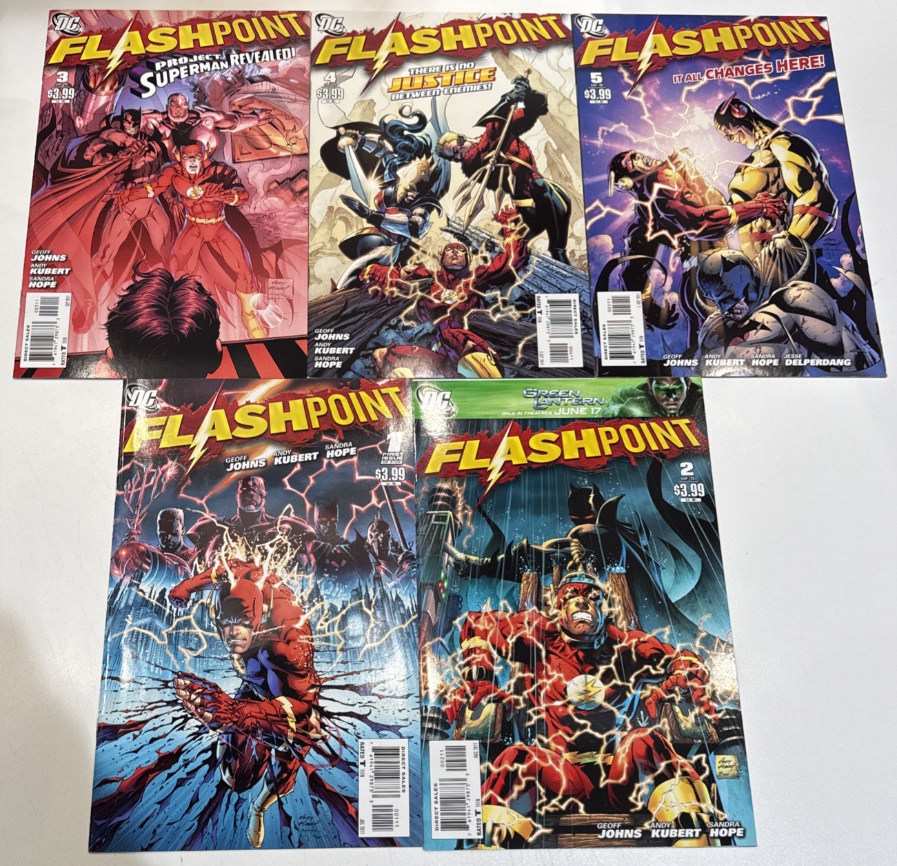 FLASHPOINT #1 - 5 (DC, 2011) Juego Completo, 5 Cómics 1st Thomas Wayne Ediciones Clave