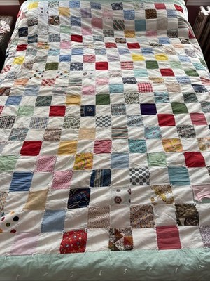 Vintage Handmade Patchwork Quilt Signed 1969 Pennsylvania twin handsewn handmade