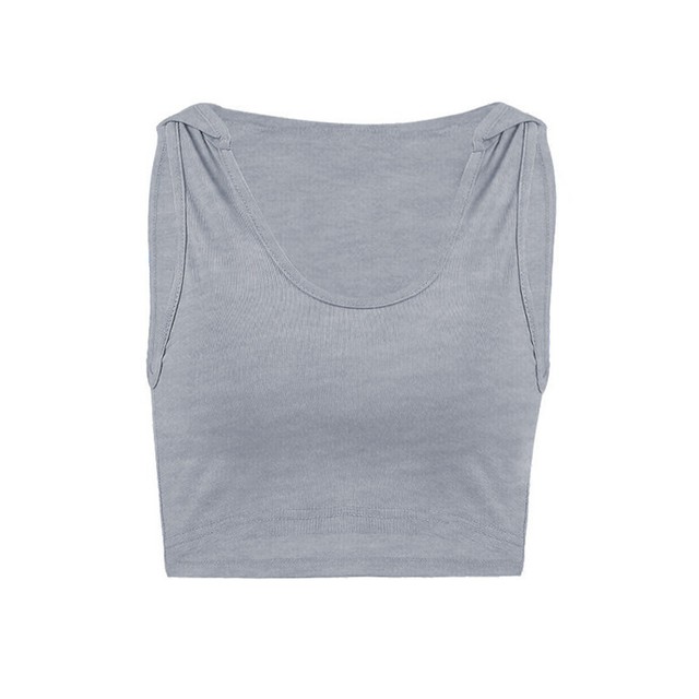 sleeveless hooded crop top