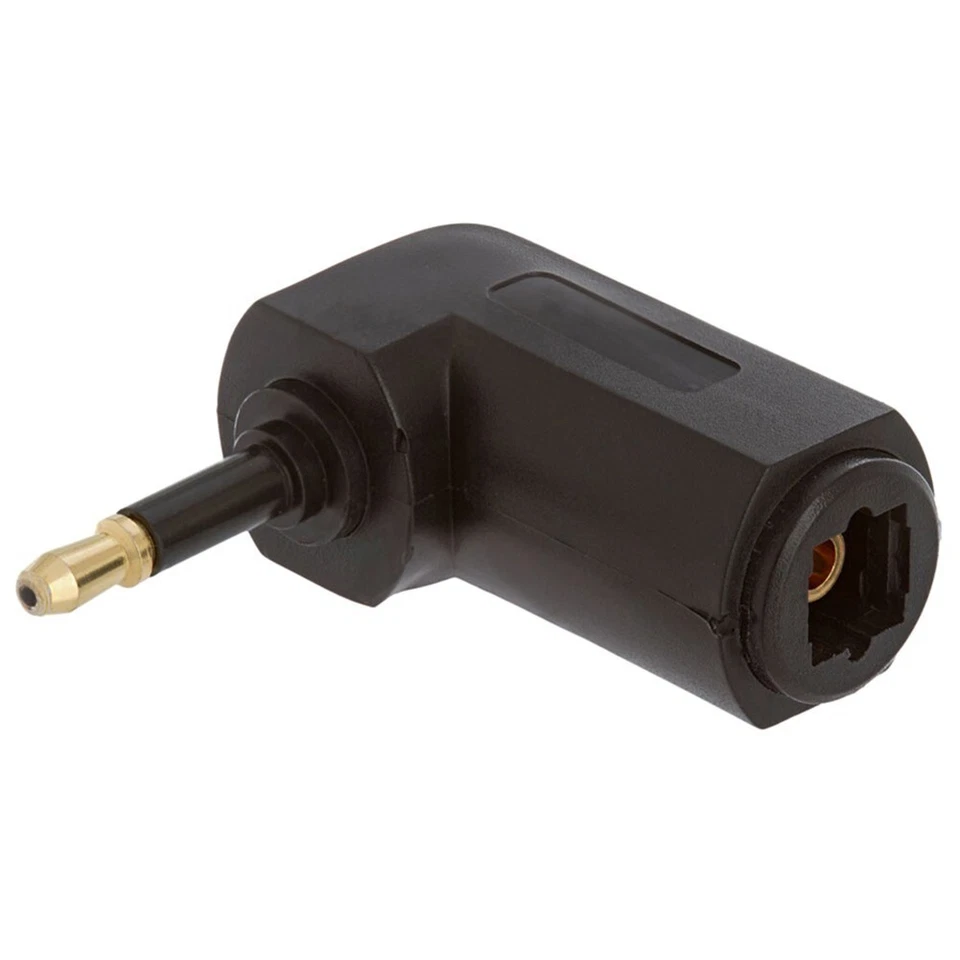 TOSLINK Optic Female to 3.5mm Mini Male Right Angle 90 Degree Audio Adapter Gold - Image 2 of 2