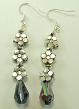 Earrings Statement Long Crystal Dangle Earrings flowers