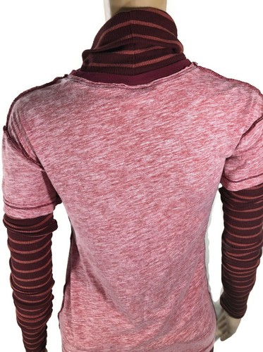 We the Free People Turtleneck Sweater Women Size Red XS Layered Look Long Sleeve - Picture 6 of 7