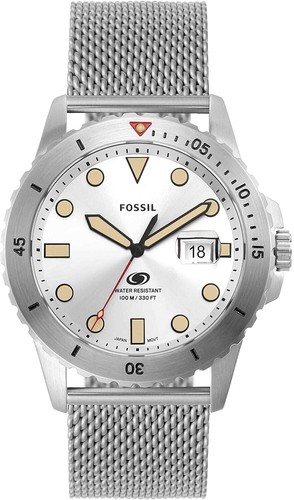 Fossil Steel Rectangle Dual Time Zone Men display picture 1