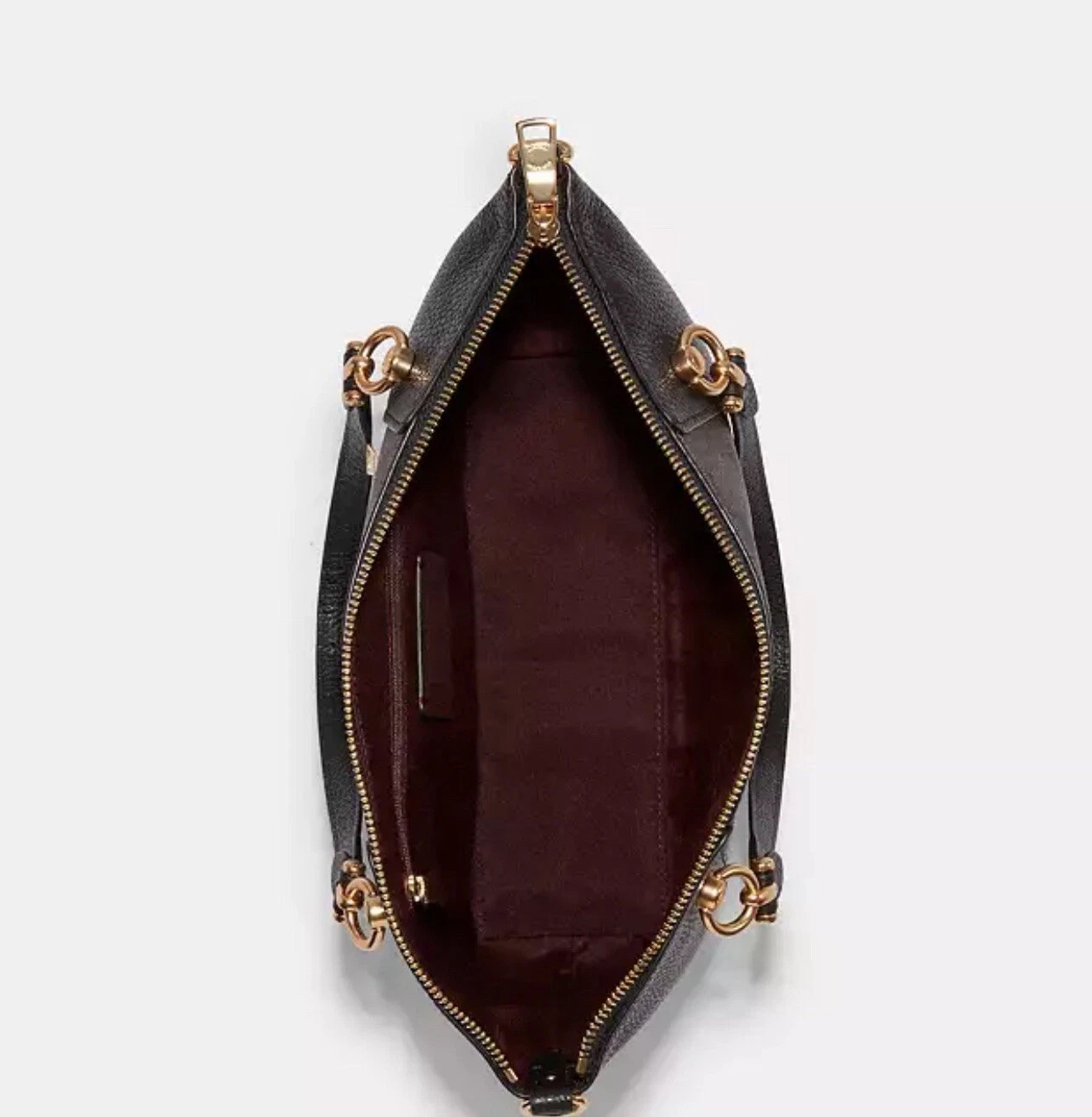 Borsa a tracolla Coach Kacey in tela firmata marrone nero C6230 Nuova con etichette