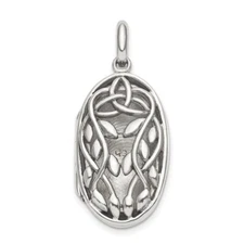 Sterling Silver Antiqued Filigree Locket Pendant QLS851