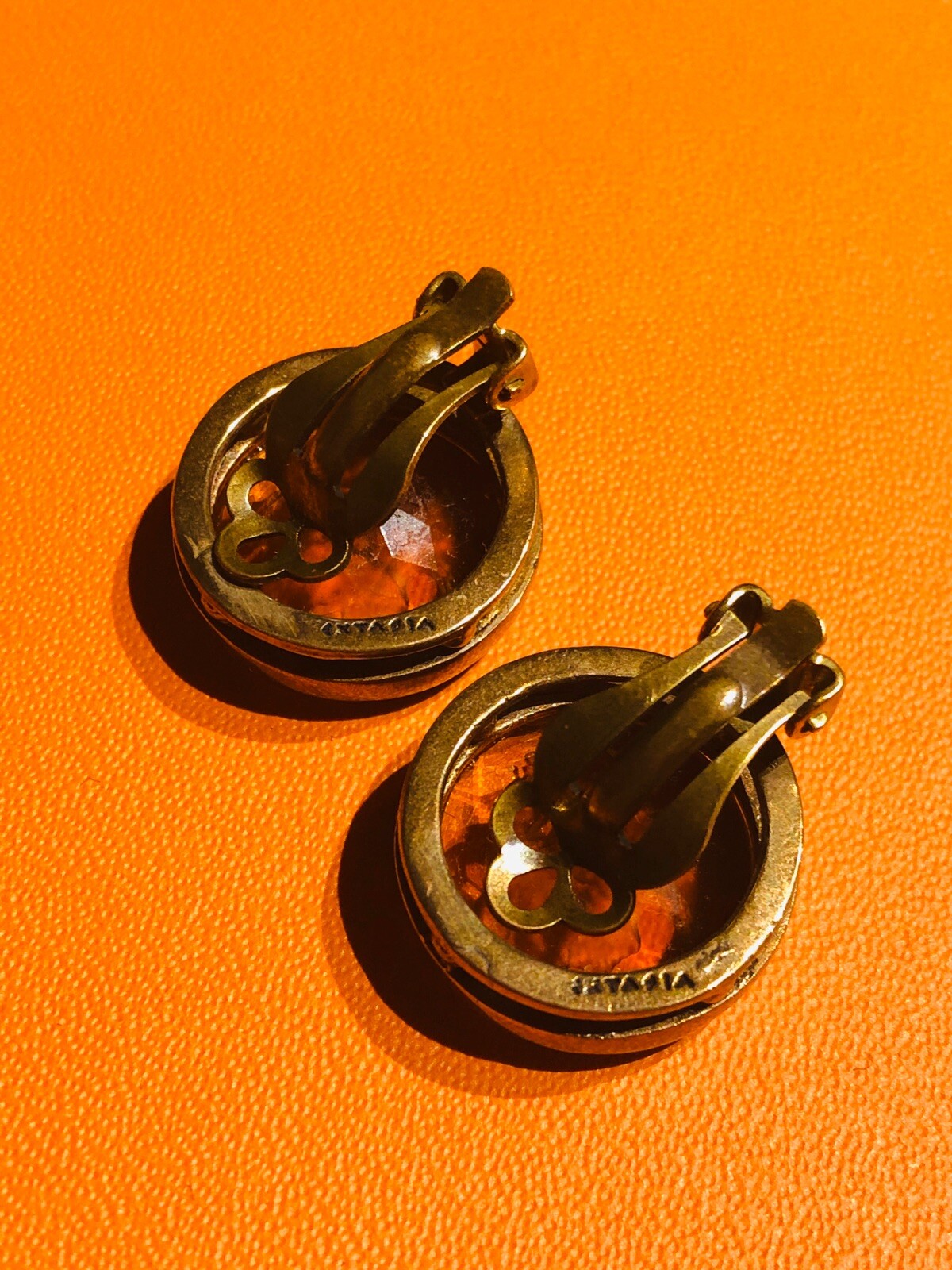 EXTASIA Brown Crystal Intaglio Round Earrings eBay