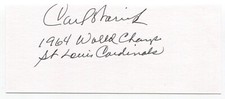 Carl Warwick Signed 3x5 Index Card Autograph Baseball MLB Cardinals World Series