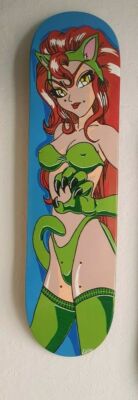 Handpainted ''CatGirl'' Skateboard Deck (Hook-Ups Fan Art) Handbemalt