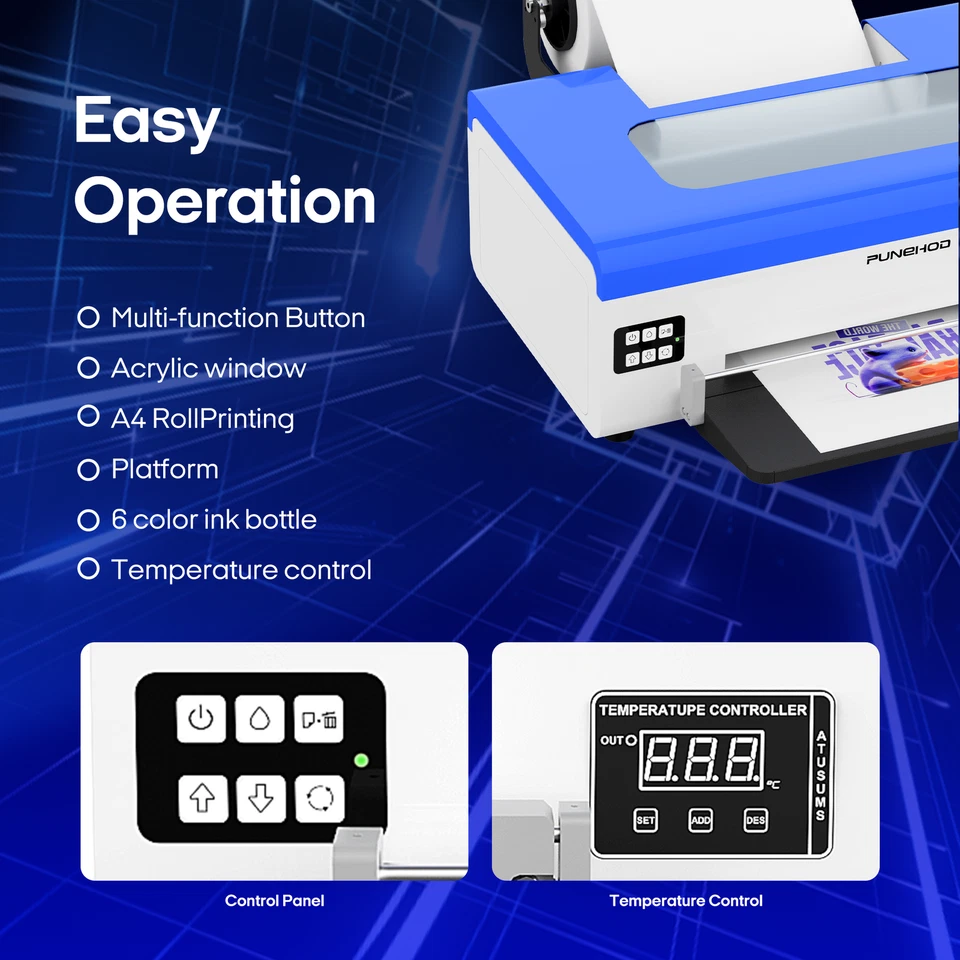 PUNEHOD F8 8.2" A4 L800 Roller Version DTF Printer Transfer Printing Machine - Image 4 of 4