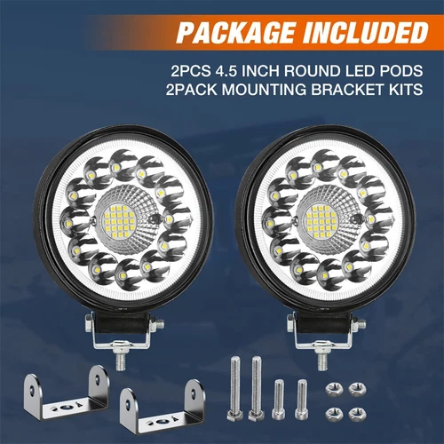 2x 4.5" LED Work Light Bar Flood Spot Combo Pods Offroad Driving Truck Fog Lamp - Bild 11 von 11