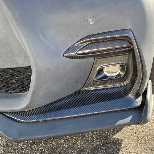 For Q50 Sport 2018-2022 Pair Real Carbon Front Bumper Fog Light Cover Bezels - Picture 3 of 7