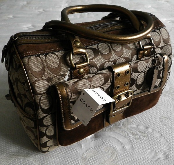 NEW COACH Special Ed LG VINTAGE KHAKI SIGNATURE C GOLD
