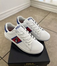 Polo Ralph Lauren Royal/Red Quilton Bear Sneakers NEW Youth Size 6.5