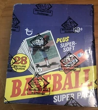 1981 TOPPS BASEBALL SUPER CELLO BOX!! 24 PACKS!! BBCE