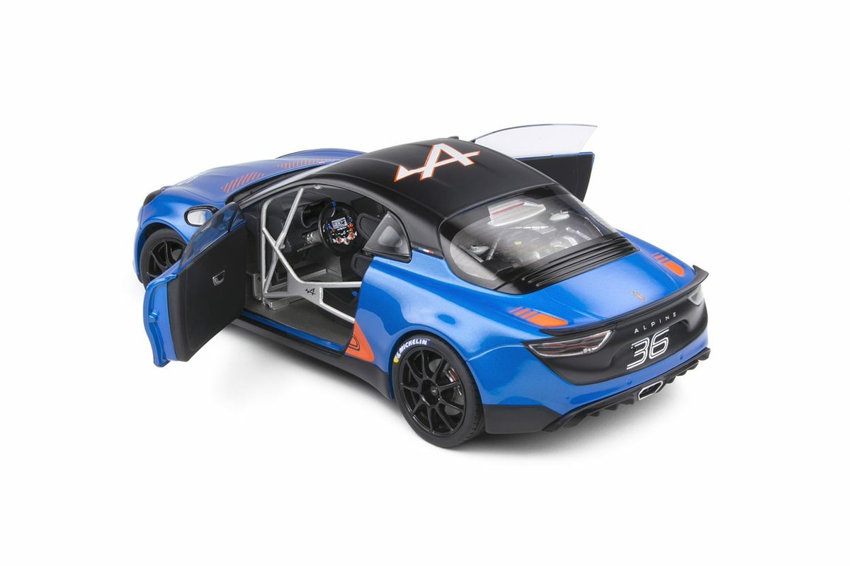 ALPINE A110 CUP #36 LAUNCH LIVERY 2019 BLUE ORANGE BLACK SOLIDO