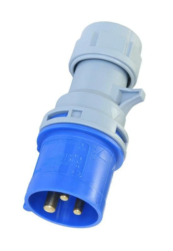 16 Amp Plug Ceeform Male 16 A IP44 230v 240v Blue Trailing 16 Amp Hook up 240 V - Image 3 of 4