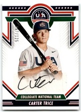 2022 PANINI USA STARS & STRIPES AUTO CARTER TRICE /125 USA #CNTS-CT