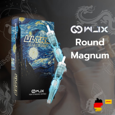 Dragonhawk WJX Ultra Tattoo Nadeln Cartridges Round Magnum RM1209 Ø0,35mm Steril