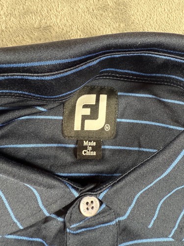 Footjoy FJ Golf Polo Shirt Men’s Size Medium Long Sleeve Colour Black / Blue - Picture 2 of 7