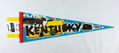 Kentucky KY Derby Mammoth Whiskey Boone Souvenir Pennant Flag Vintage Tourist