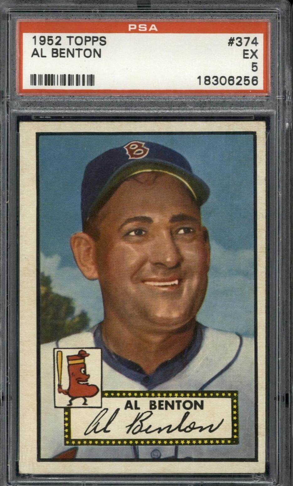 1952 Topps #374 Al Benton - PSA 5