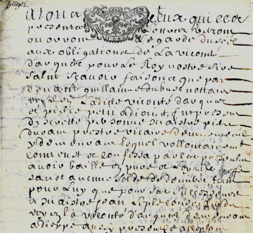 1709 Parchemin Dieppe Act Bail Earth par Durant IN Leple Advisor of / The King - Photo 1 sur 5