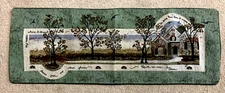 1996  TABLE RUNNER  Tapestry   'Home' Poem   Artist: D Morgan   12.5" x 34"  EUC