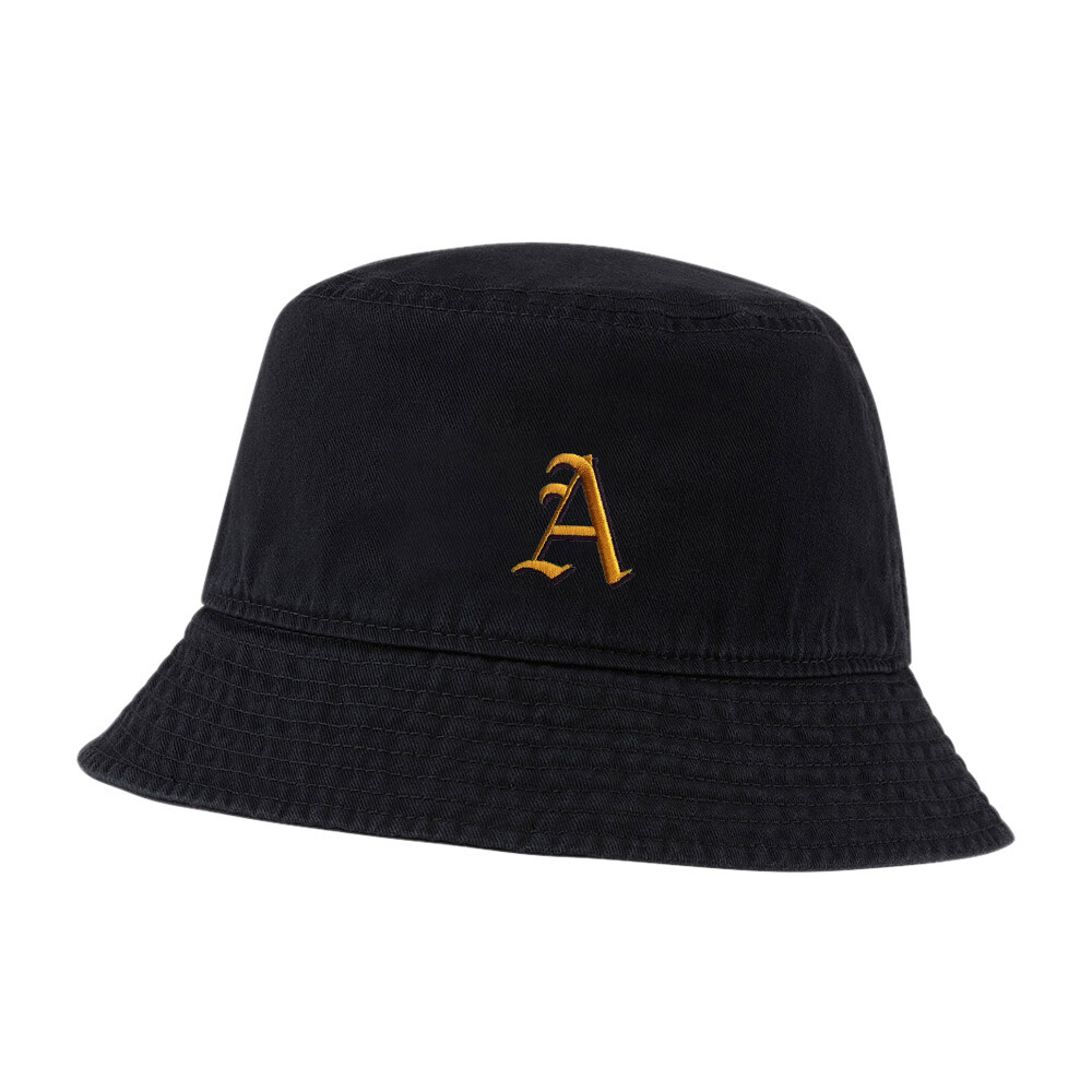 Vintage Washed Cotton A Embroidered Bucket Hat for Men and Women-image