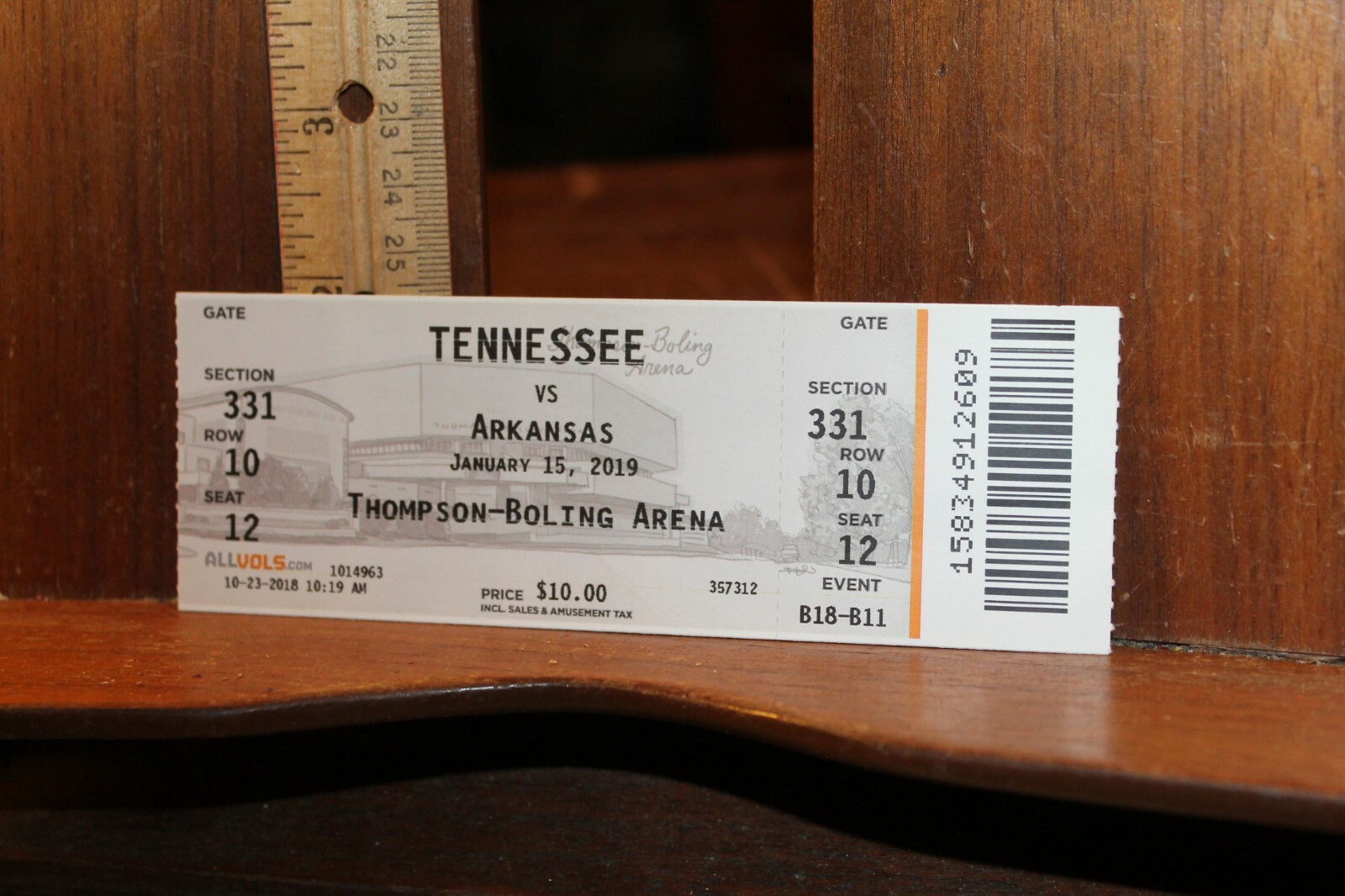 Vintage Ticket Stub UT Tennessee Vols Basketball 2019 vs Arkansas eBay