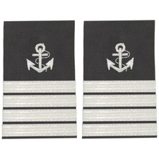 BuyStripes Captain Uniform Shoulder Board Epaulets Silver Anchor  Four Bars