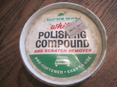 Vtg 1979 TURTLE WAX WHITE POLISHING COMPOUND METAL CAN  10oz T-241-SOME CONTENTS