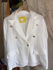 Mia Boutique Off White Jacket New With Tags Size 12 Lovely Brass Buttons