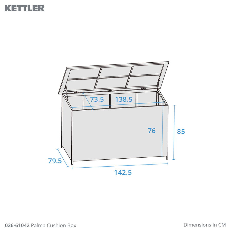 Kettler Palma Cushion Storage Box White Wash eBay