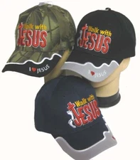 Walk With Jesus Hat Ball Cap I Love Heart Jesus CAMO Christian