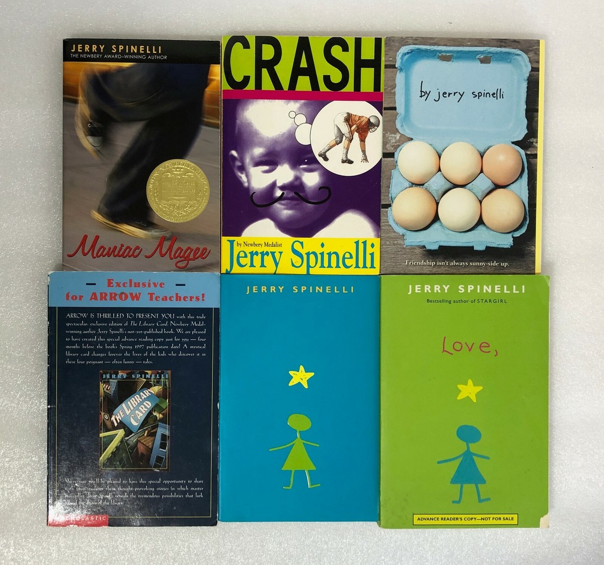 Lot JERRY SPINELLI books (PB) Crash, Love Stargirl, Eggs, Maniac Magee  Library