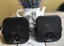 Herdio 4" Waterproof Boat Marine Outdoor Speakers w brackets Black 1-pair New