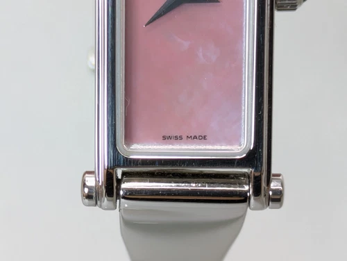 GUCCI 1500L Watch Silver Pink Shell Dial Women’s Bangle Wrist Watch 5.5-16cm - Picture 13 of 24