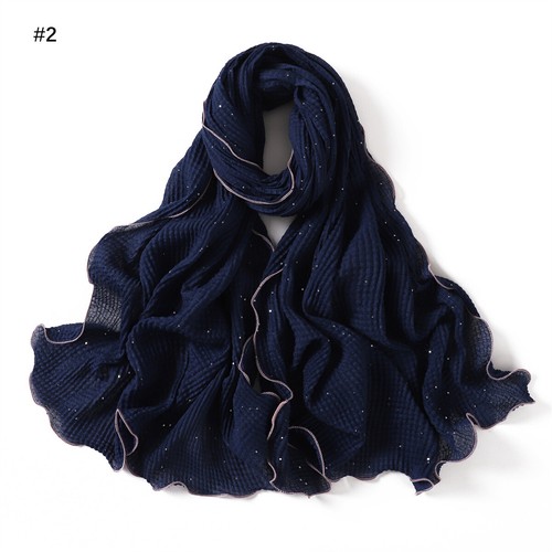 Muslim Women Crinkle Long Scarf Solid Color Shawl Head Wrap Islamic Headscarf - Picture 22 of 32