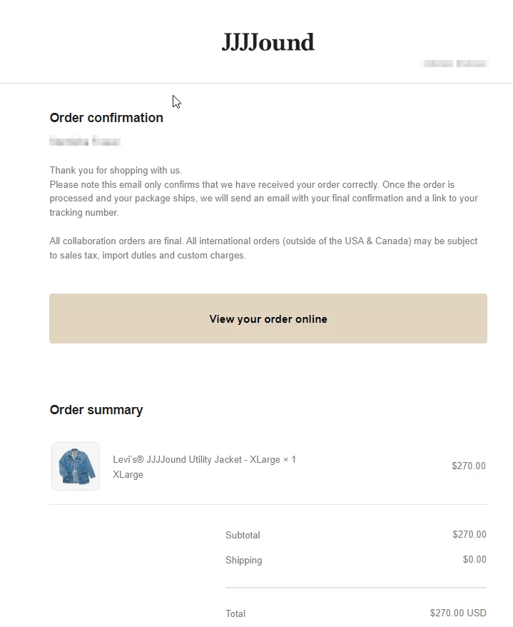 Levi’s® JJJJound Utility Jacket Size XL (Extra Large)