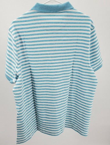Club Room Aqua Splash Striped Interlock Polo Shirt Men's Size Extra Large - Picture 8 of 12