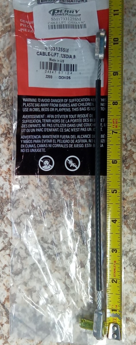 New Genuine OEM Simplicity Deck Lift Cable 1733125SM, .125 Dia