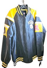 Pittsburgh Steelers G-III Sports Faux Suede Full-Zip Varsity Jacket Men's Sz XL