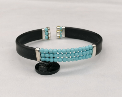 Bracciale rigido da uomo turchese: bracciale in argento sterling inciso, stile boho western. - Italia