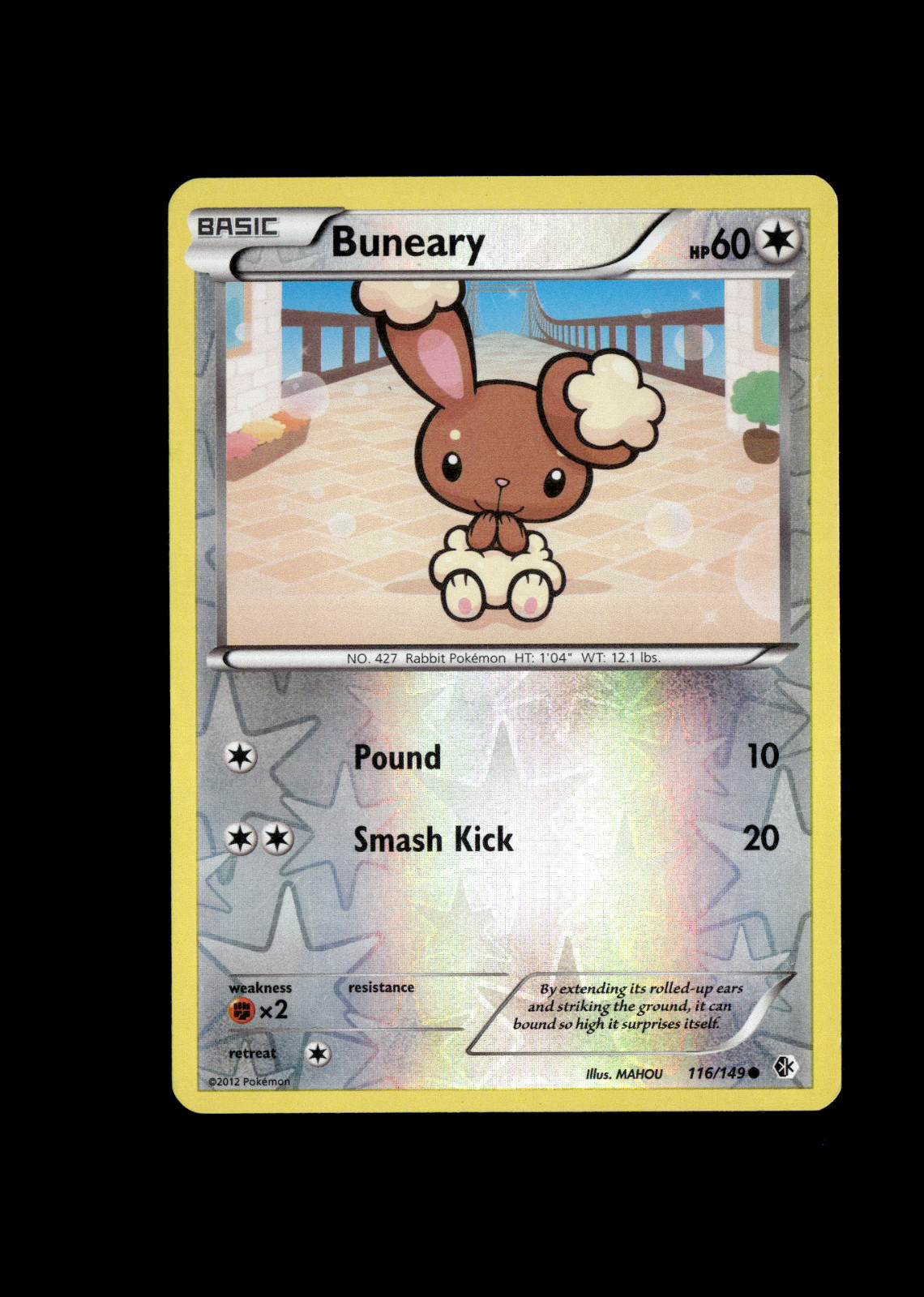 Pokemon 2012 Moderate Play Buneary Boundaries Crossed REVERSE 116/149 Card