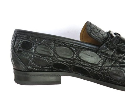 Salvatore Ferragamo クロコダイルレザー SALVATORE FERRAGAMO Black Crocodile Alligator Leather Shoes 12 US