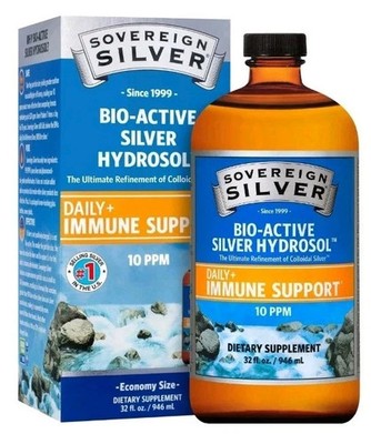 Sovereign Silver 32oz Bio-Active Silver Hydrosol Immune Support Colloidal-Silver